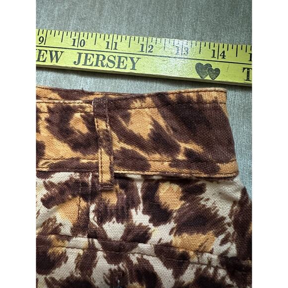 Kate Spade Panthera Canvas Midi Skirt 6 Pockets Linen Cotton Leopard Print $228 - Picture 12 of 14